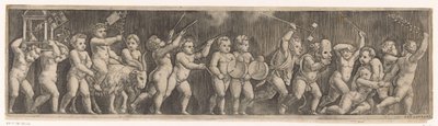 Frise avec procession de putti - Meester van de Dobbelsteen