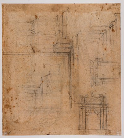 Croquis de portes et fenêtres - Michelangelo Buonarroti