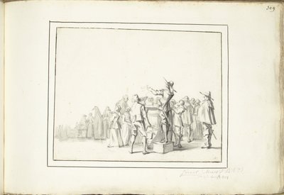 Crieur sur une place de marché - Moses Ter Borch