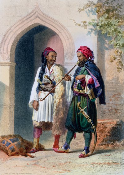 Soldats Arnaout et Osmanli à Alexandrie, Égypte, 1848 - Mouilleron