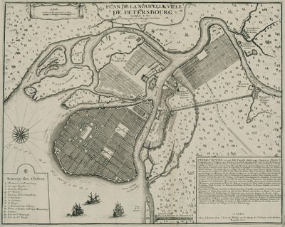 Carte de Petersburg, 1717 - Nicolas de Fer