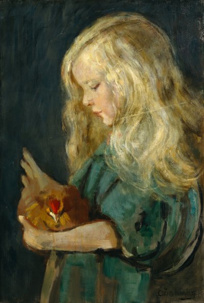 Fille avec poule - Oda Krohg