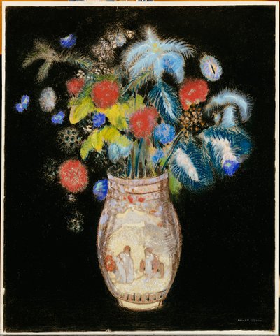 Grand bouquet sur fond noir, vers 1910 - Odilon Redon