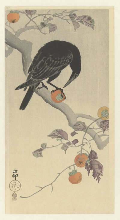 Corbeau avec fruit de kaki - Ohara Koson