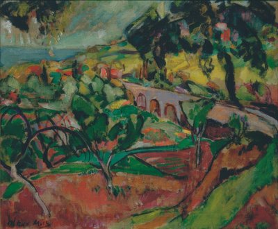 Paysage avec viaduc - Oskar Moll