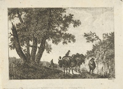 Paysage avec ânes de bât et voyageurs - Otto Baron Howen