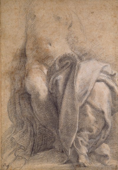 Femme semi-nue assise portant des draperies, 1520-1540 - Parmigianino