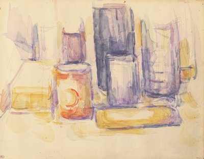 Table de cuisine : pots et bouteilles - Paul Cézanne