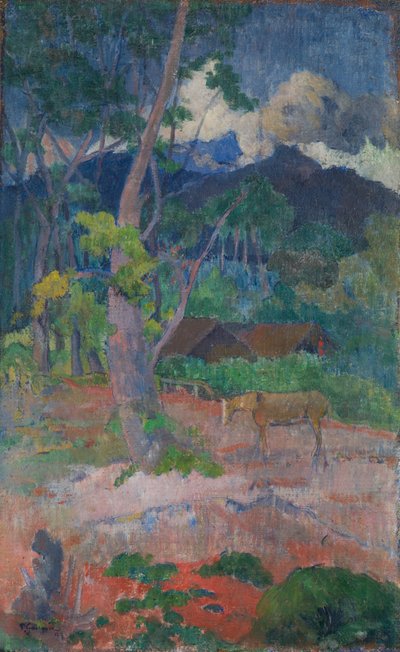 Paysage avec un cheval - Paul Gauguin