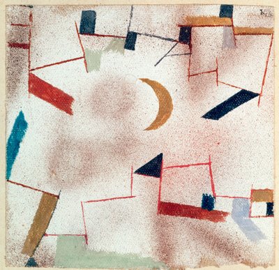 Abstrait avec croissant de lune - Paul Klee