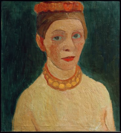 Autoportrait avec couronne rouge dans les cheveux - Paula Modersohn Becker