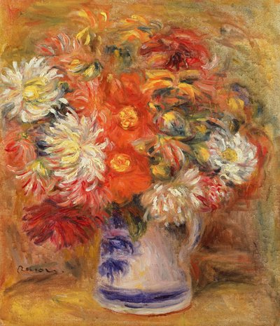 Chrysanthèmes dans un vase - Pierre Auguste Renoir