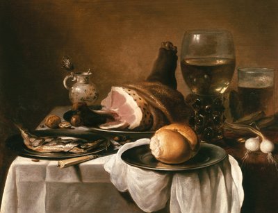 Nature morte avec jambon - Pieter Claesz