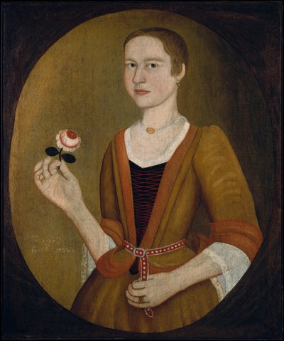 Jeune femme avec une rose - Pieter Vanderlyn