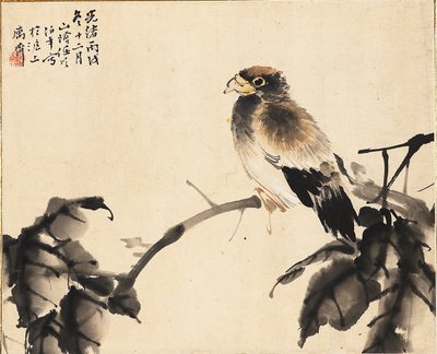 Oiseau sur une branche - Ren Yi