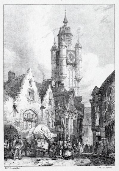 Bergues : La Tour du marché, 1824 - Richard Parkes Bonington