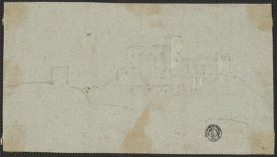 Croquis de forteresse sur colline - Richard Wilson