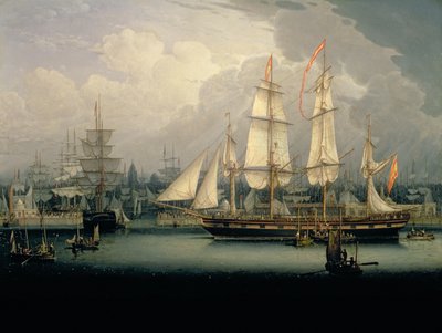 Clipper à quatre mâts dans le port de Liverpool, vers 1810 - Robert Salmon