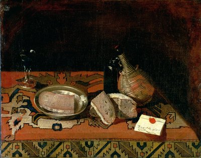 Nature morte avec une nappe en tapis, vers 1730 - Russian School