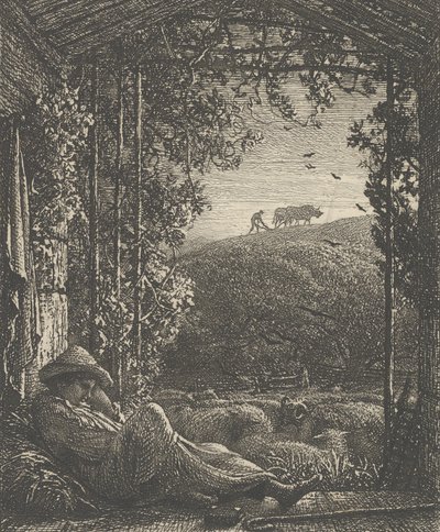 Le berger endormi, tôt le matin, 1857 - Samuel Palmer