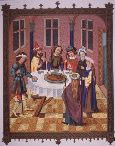 Cérémonie de la Pâque juive (lithographie en couleur) - School English