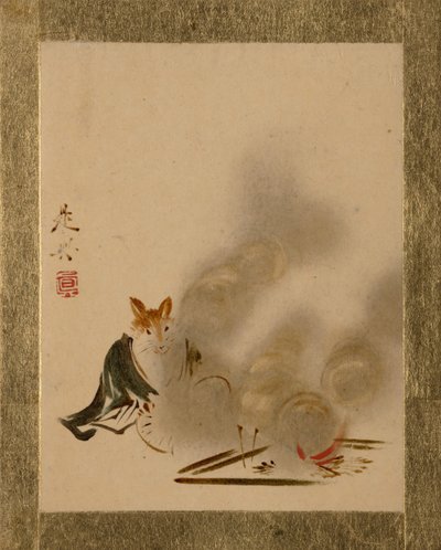 Renard par feu mystique - Shibata Zeshin