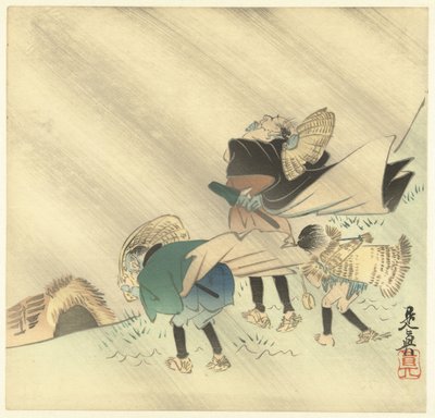 Voyageurs dans une tempête - Shibata Zeshin