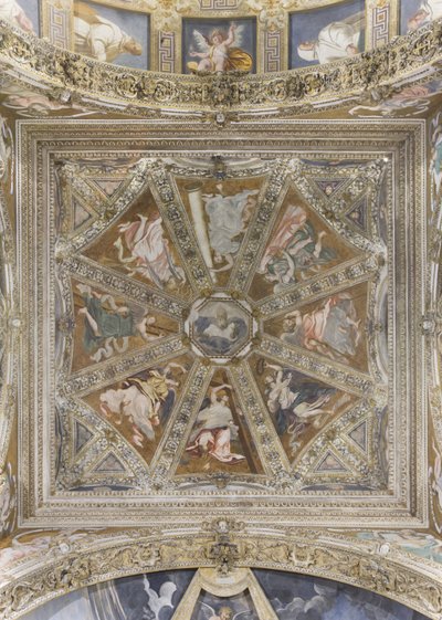 Anges et Dieu bénissant (fresque) - Simone Veneziano Peterzano