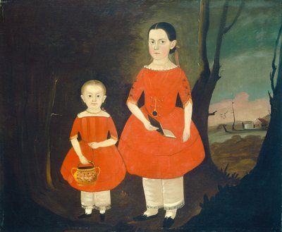 Sœurs en rouge, vers 1840-1850 - Sturtevant J. Hamblin