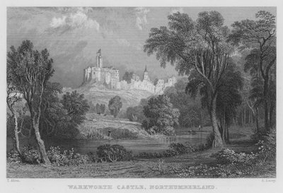 Château de Warkworth, Northumberland (gravure) - Thomas (after) Allom