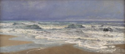 Jour gris à la mer du Nord avec des vagues - Thorvald Niss