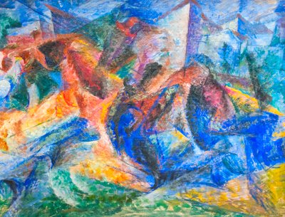 Cheval, cavalier et bâtiments - Umberto Boccioni