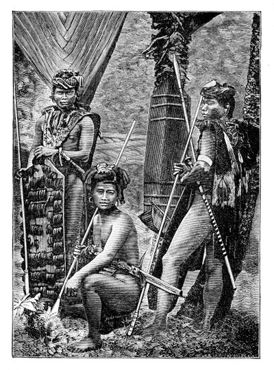 Un groupe de Dayaks, vers 1900 - Unbekannt