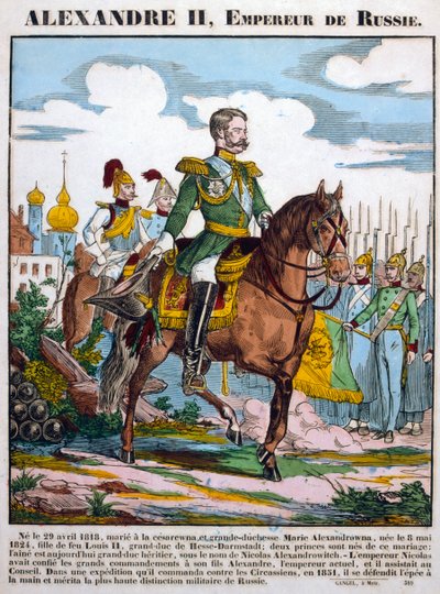 Alexandre II, Tsar de Russie, passant en revue les troupes, vers 1855 - Unbekannt