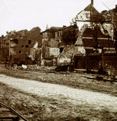 Bâtiments bombardés, Nieuwpoort, Flandre, Belgique, vers 1914-1918 - Unbekannt