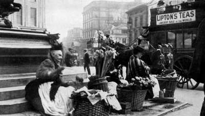 Vendeurs de fleurs à Piccadilly Circus, Londres, 1901 - Unbekannt