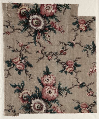 Fragment de chintz glacé, vers 1840 - Unbekannt