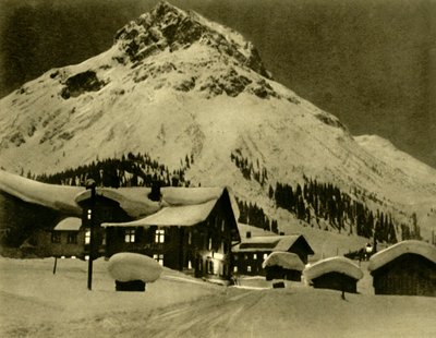 Lech am Arlberg la nuit, Autriche, vers 1935 - Unbekannt