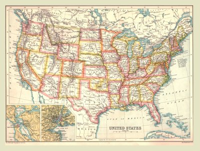 Carte des États-Unis, 1902 - Unbekannt