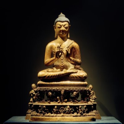 Bouddha prêchant / Sculpture, 8e s. - Unbekannt