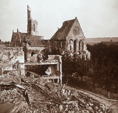 Église en ruines, Vauxaillon, nord de la France, vers 1914-1918 - Unbekannt