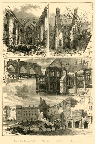 Ruines des Chambres du Parlement, 1881 - Unbekannt