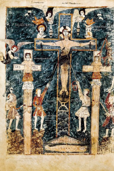 Scène de la Crucifixion, miniature, 976 - Unbekannt