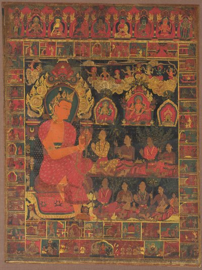 Thangka avec Bouddha paré prêchant, 1648 - Unbekannt