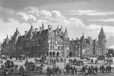 Les nouveaux tribunaux, Westminster, Londres, vers 1878 - Unbekannt