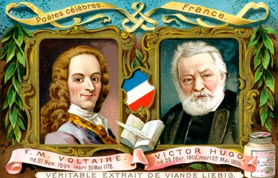 Voltaire et Victor Hugo, vers 1900 - Unbekannt