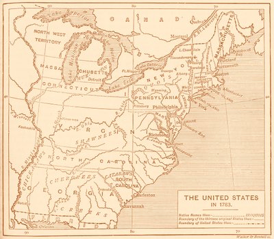 Carte des États-Unis post-indépendance - Unbekannter Künstler