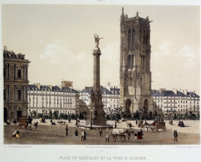 Place du Châtelet et la tour Saint-Jacques - Unknown artist