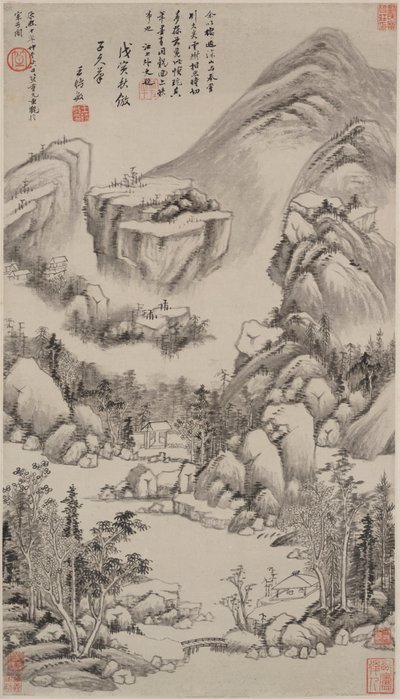 Paysage dans le style de Huang Gongwang - Wang Shimin