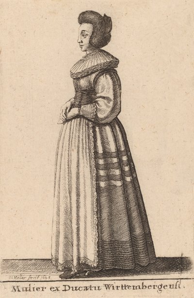 Mulier ex Ducatu Wirttembergensi, 1643 - Wenceslaus Hollar